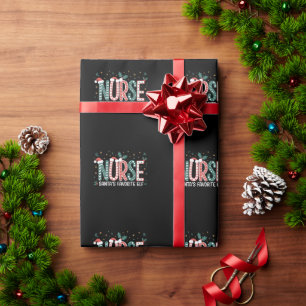 Papel De Presente O Natal do Elfo Favorito da Enfermeira Santa Inspi