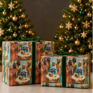 Papel De Presente O Natal Sagrado Natividade Natal