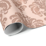 Papel De Presente O ouro cor-de-rosa cora damasco Glam moderno<br><div class="desc">papel de envolvimento feito sob encomenda</div>