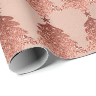 Papel De Presente O ouro do pó do rosa do rosa cora árvore de Nata