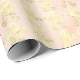 Papel De Presente O ouro do rosa do rosa cora cara do pão do