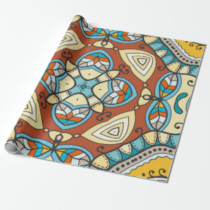 Papel De Presente O padrão decorativo desenhado pela mão é perfeito.