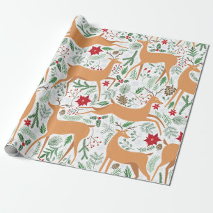 Papel De Presente O padrão perfeito dos veados de inverno. ba de Na