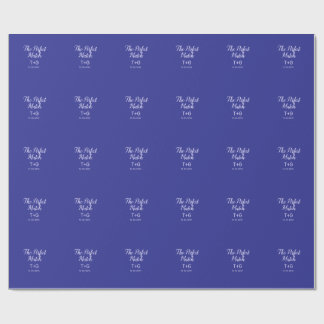 Papel De Presente O par perfeito luxuoso azul real adicionar nome do