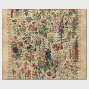 Papel De Presente O prado colorido floresce a arte do dicionário das