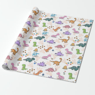 Papel De Presente O presente de presente de dinossauro infantil favo