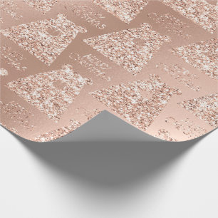 Papel De Presente O preto do urso do Feliz Natal cora brilho Dourado