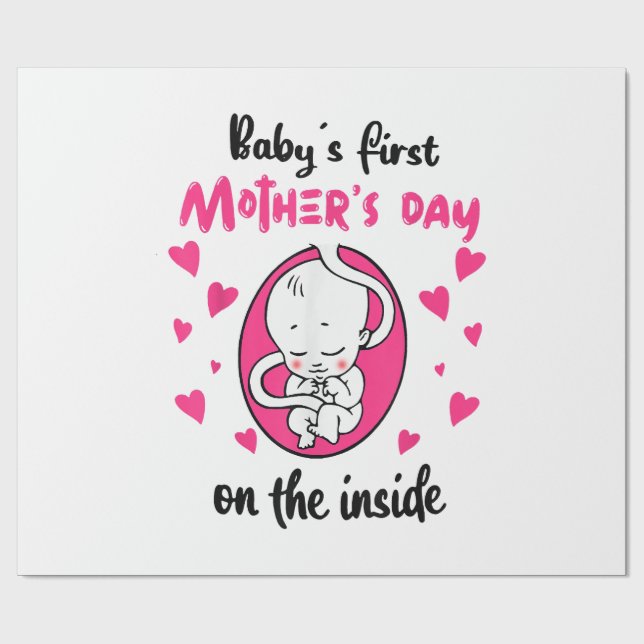 Papel De Presente O primeiro Dia de as mães do bebê na Dentro (Aberto)