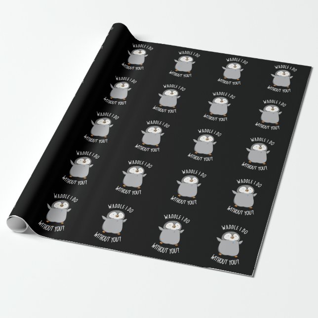 Papel De Presente O que eu faço sem você Punição engraçada de pingui (Desenrolado)