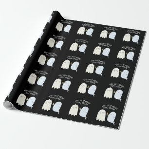 Papel De Presente O que vem de fantasma volta no Halloween Pun