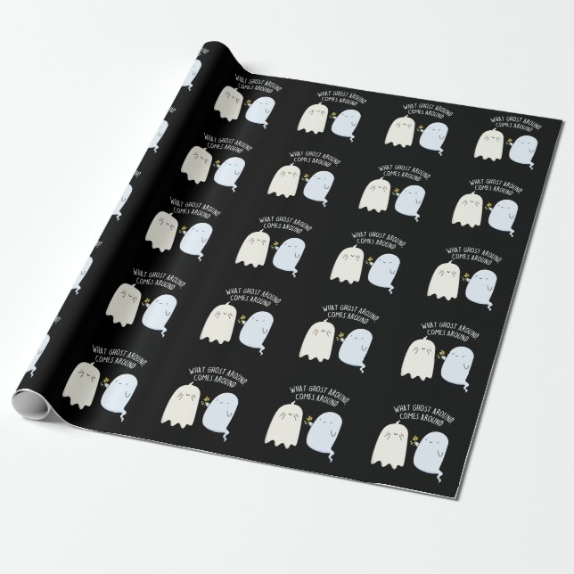 Papel De Presente O que vem de fantasma volta no Halloween Pun (Desenrolado)