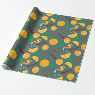 Papel De Presente O Quente Citrus e Anise, Ação de Graças Sem Costur