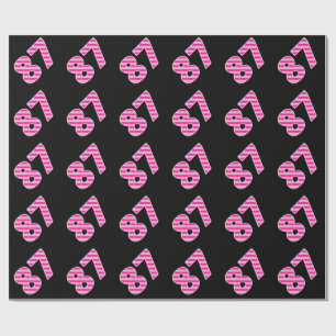 Papel De Presente O rosa listra o evento 87 # (aniversário, o