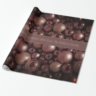Papel De Presente O teste padrão Dourado cor-de-rosa dos Baubles do