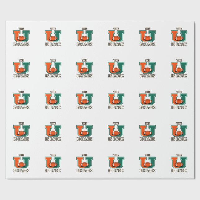 Papel De Presente O U Está de Volta Futebol Universitário Laranja e  (Barra)