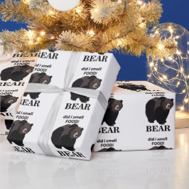 Papel De Presente O Urso Cheirava Um Urso Engraçado Da Comida