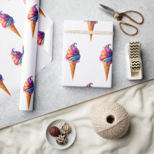 Papel De Presente O vibrante cone de sorvete clássico da SlipperyJoe