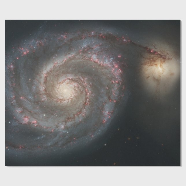Papel De Presente O Whirlpool Galaxy M51 e Companion no espaço (Aberto)