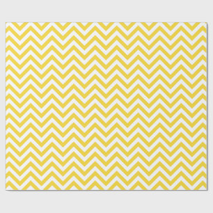 Papel De Presente O ziguezague amarelo e branco listra o teste