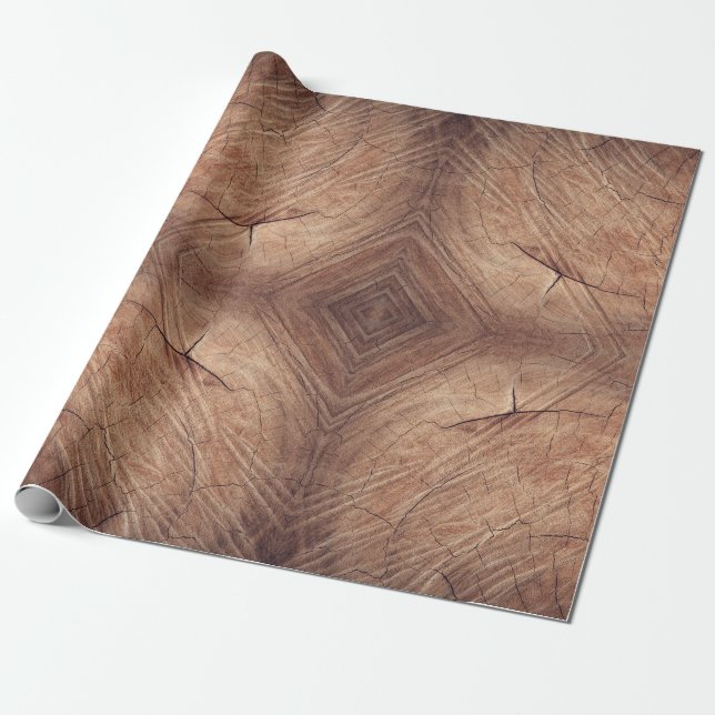 Papel De Presente Oak Wood Log (Desenrolado)