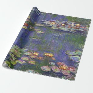 Papel De Presente Obra-Prima de Lírios de Água de Monet