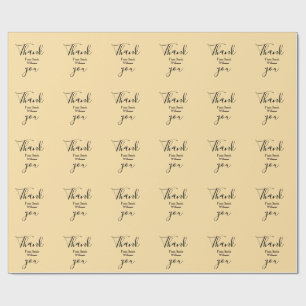 Papel De Presente Obrigado de adicionar nome amarelo Pastel boho cas