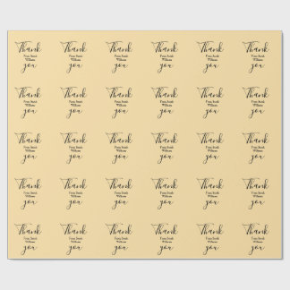 Papel De Presente Obrigado de adicionar nome amarelo Pastel boho cas