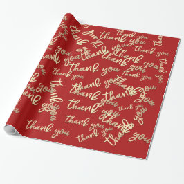 Papel De Presente Obrigado Dourado Script Burgundy Casamento Favor