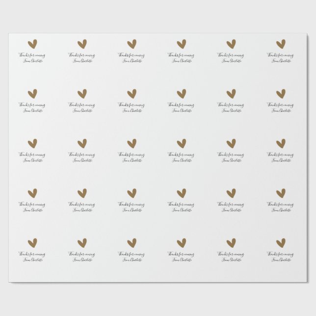 Papel De Presente obrigado por vir adicionar nome mensagem de texto  (Aberto)