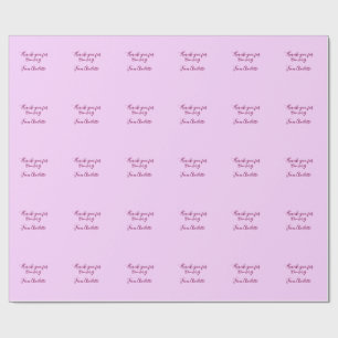 Papel De Presente obrigado por vir adicionar nome mensagem de texto 