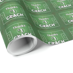 Papel De Presente Obrigado Treinador de Futebol Campo de Grama