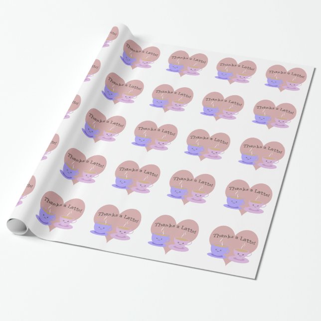 Papel De Presente Obrigados a Latte (Desenrolado)