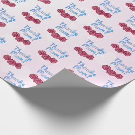 Papel De Presente Obrigados Mãe com Flor de Cravos para o Dia das Mã