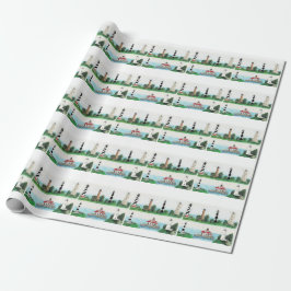 PAPEL DE PRESENTE OBX LIGHTHOUSES WRAPPING PAPER