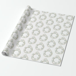 Papel De Presente Ocean Sea Mint White Round Floating Device