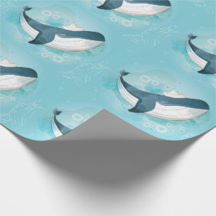 Papel De Presente Oceano da baleia