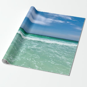 Papel De Presente Oceano Tropical Ondas Lindas Praias