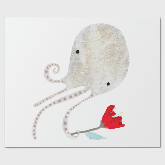 Papel De Presente Octopus Mídia Mista em Cute (Aberto)