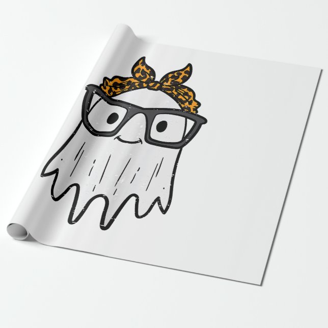 Papel De Presente Óculos de Fantasma de Halloween Fofos (Desenrolado)
