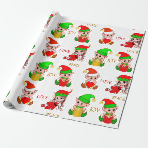 Papel De Presente Óculos de Natal bonitos em branco