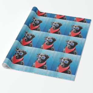 Papel De Presente Óculos de proteção vermelhos do azul do Bandana