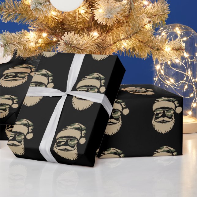Papel De Presente Óculos de sol Camo Papai Noel Camuflagem de Natal  (Feriados)