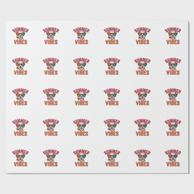 Papel De Presente Óculos de Sol de Cachorro Vibrações de Verão Camis (Aberto)