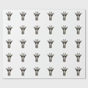 Papel De Presente Óculos de Sol de Girafa Legal Camisa de Gravura Vi