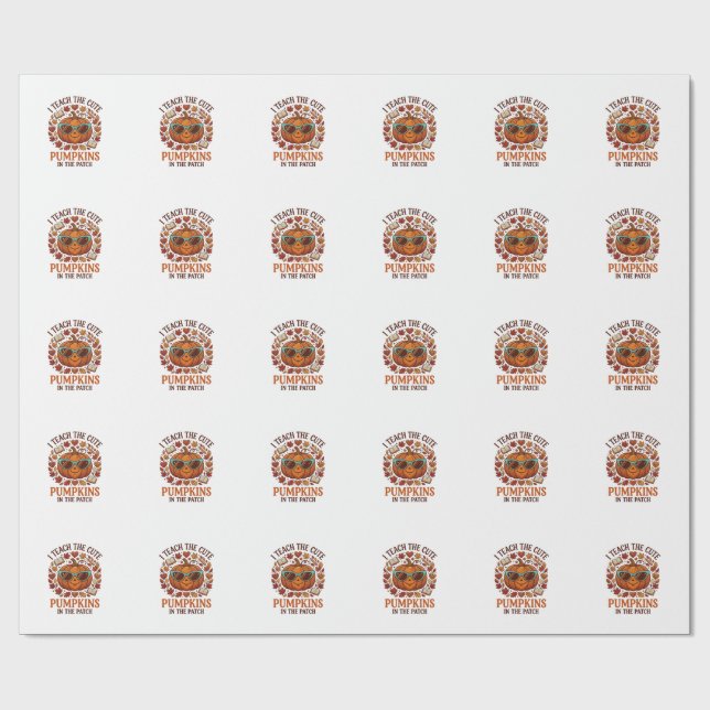 Papel De Presente Óculos de Sol de Halloween com Remendo de Abóboras (Aberto)