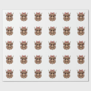 Papel De Presente Óculos de sol de vaca das Terras Altas fofos Laço 