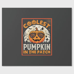Papel De Presente Óculos de sol do Abóbora mais fixe do Halloween no
