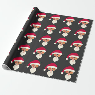 Papel De Presente Óculos de Sol Retrô Face de Papai Noel Natal
