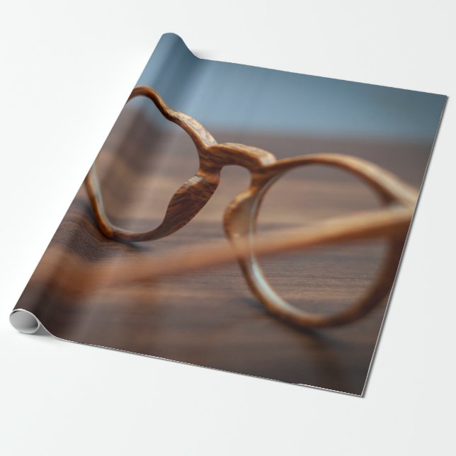 Papel De Presente Óculos oculares moldam madeira (Desenrolado)