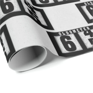 Papel De Presente Odometer Preto para 65.o aniversário